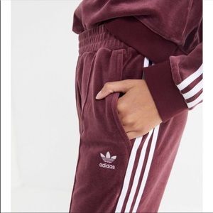 Adidas tracker pants burgundy urban outfitters